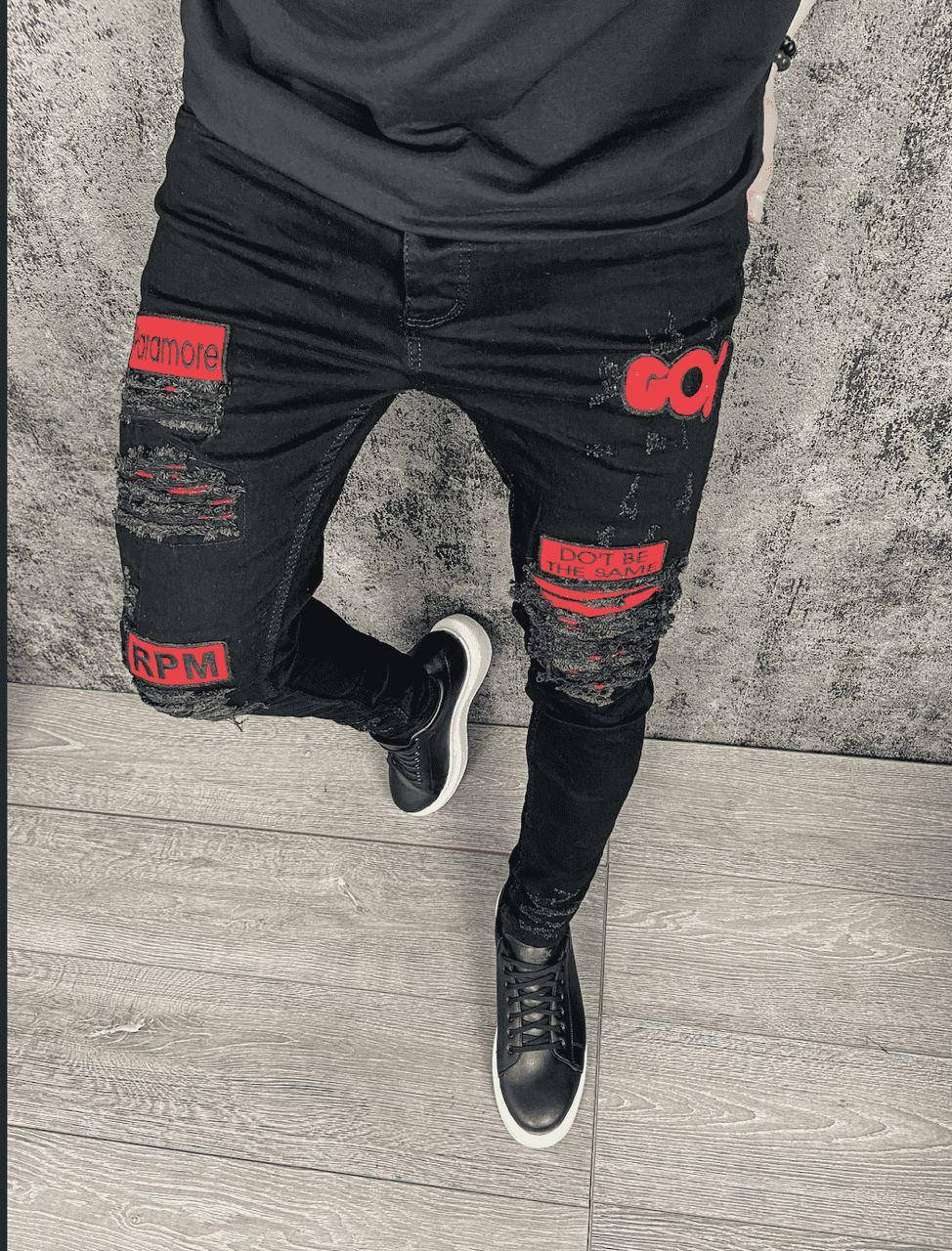 

Мужские зауженные джинсы Red, черный 34