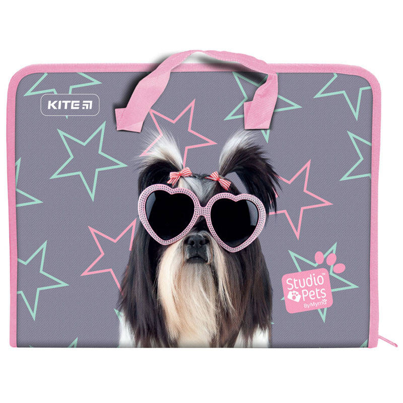 

Папка-портфель на молнии Kite Studio Pets SP21-202, 1 отделение, A4