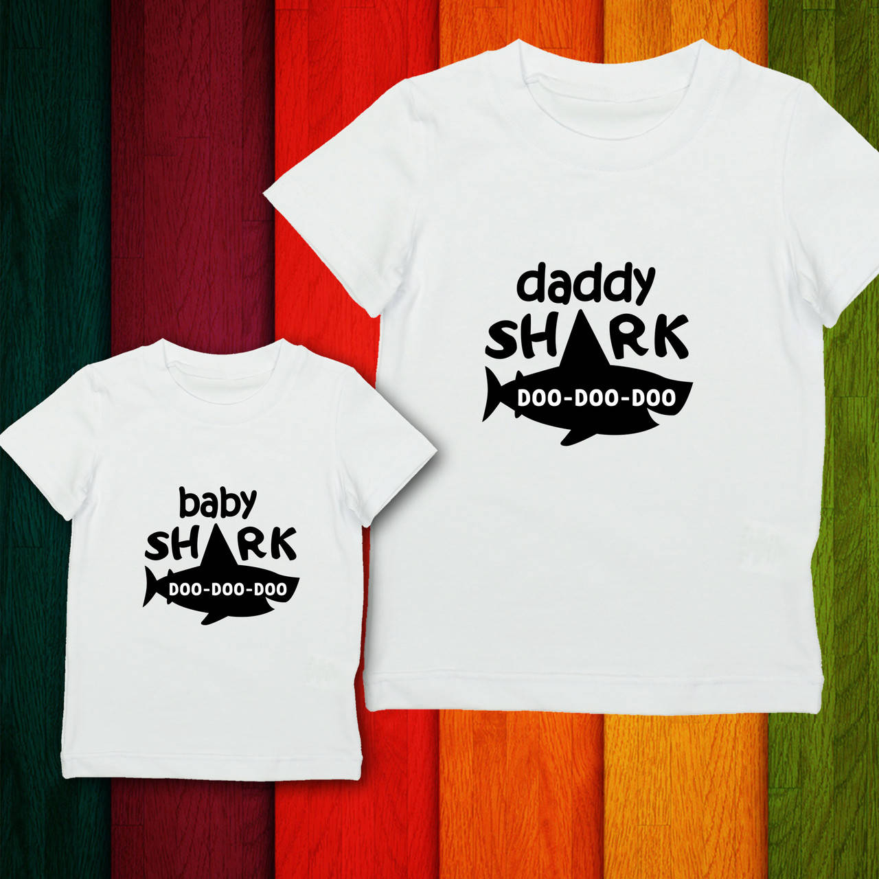 

Парные футболки с принтом "Daddy and baby shark" Push IT
