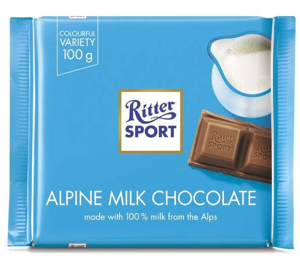 

Молочный шоколад Ritter Sport с альпийским молоком 100г