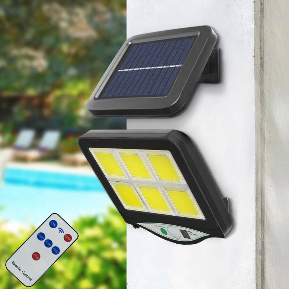 

Уличный светильник фонарь на солнечной батареи с датчиком движения и пультом BK128-6COB 2400мАч UKG