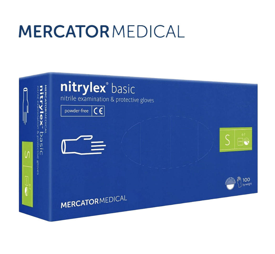 

Перчатки нитриловые Nitrylex Basic размер , 100 шт, Голубой