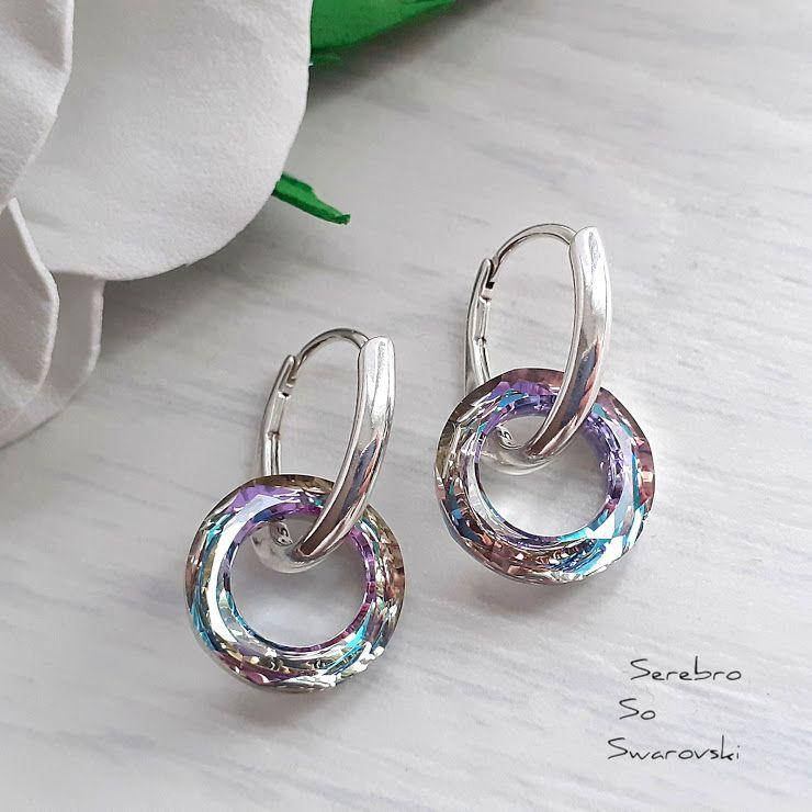

Серьги серебряные с подвесками Swarovski