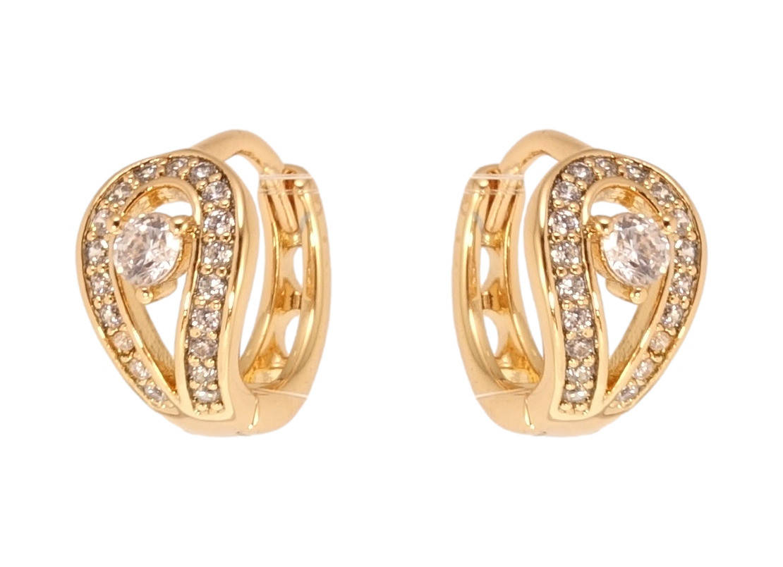 

Серьги Xuping Позолота 18K колечки "Петельки с цирконием"