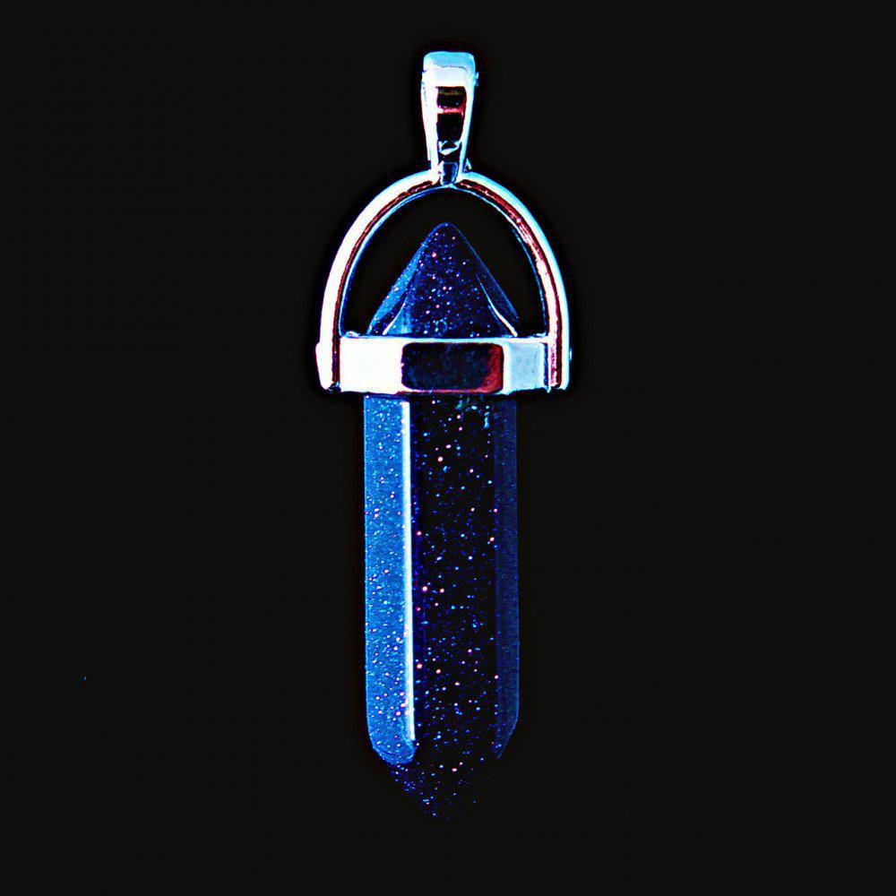 

Кулон из натурального камня Авантюрин Синий Песок Ночь Каира (иск.) шестигранник 4 см