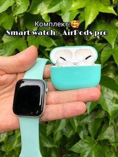 

Комплект Smart watch series 6 + AirPods pro Apple навушиники та смарт годинник