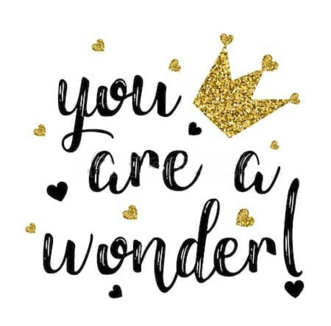 

Панелька из сатина размером 33*33 см с короной и надписью "You are a wonder"