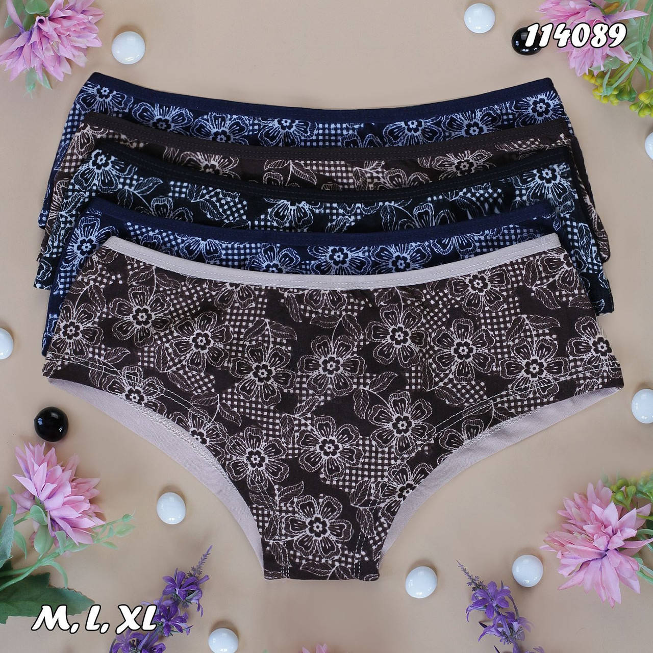 

Трусы шортики женские Nicoletta Турция M, L, XL 5 шт., Разные цвета