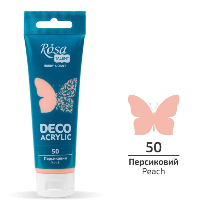 

Фарба акрилова для декору ROSA Talent 75 мл матовий (50) Персиковий (322250)