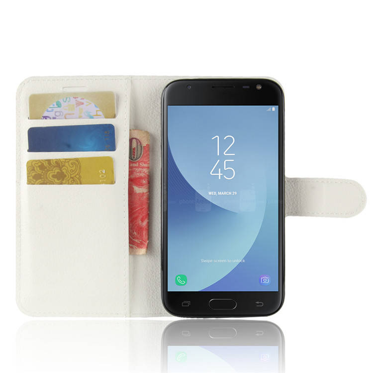 

Кожаный чехол книжка Lichee на Samsung Galaxy J2 Pro 2018 (9 цветов) белый