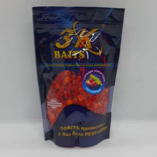 

Прикорм Сладкая кукуруза (клубника) 3K Baits. 0,4 кг.