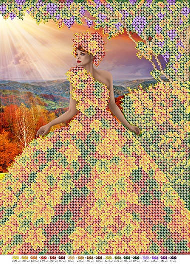 

Схема для вышивки бисером Золотая осень