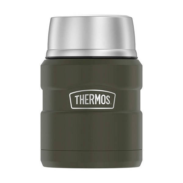 

Термос для еды с ложкой Thermos King Flask 470 мл Olive (173029), Оливковый