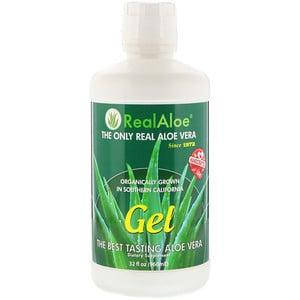 

Гель алоэ вера, Aloe Vera Gel, Real Aloe, 32 жидкие унции (960 мл)