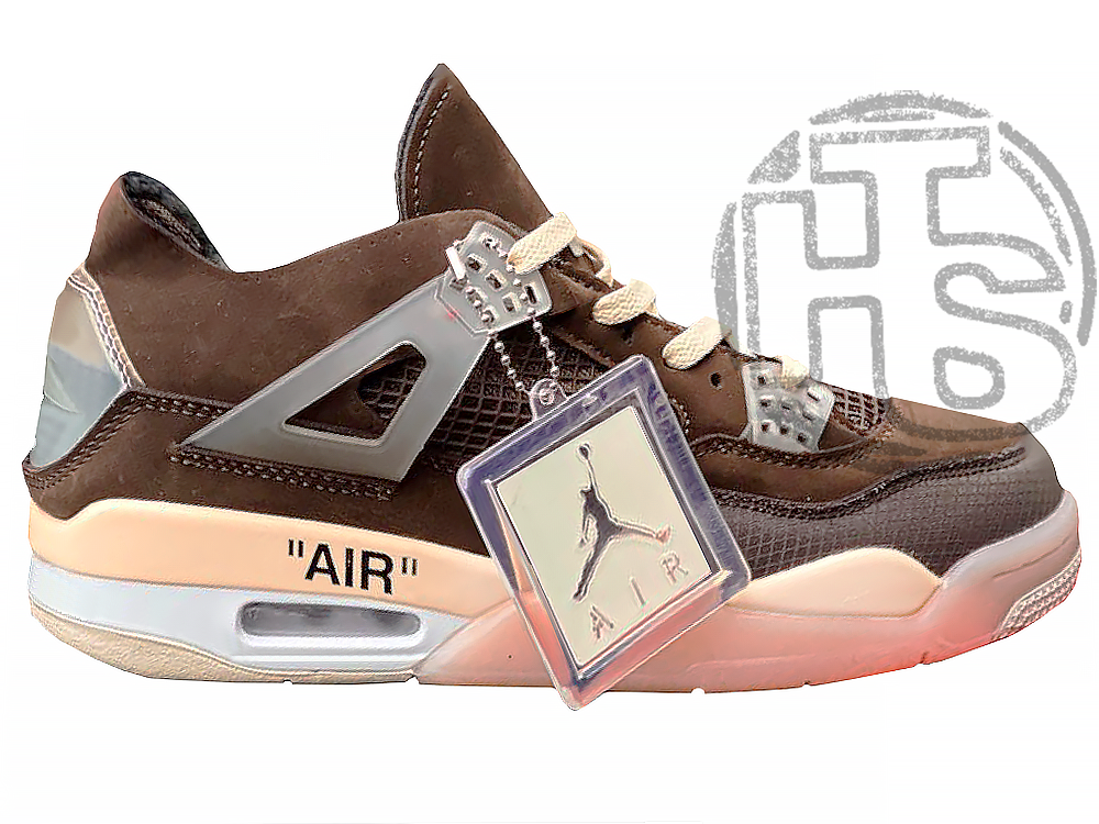 

Мужские кроссовки Off White x Air Jordan 4 Brown Beige CV7388-100, Коричневый
