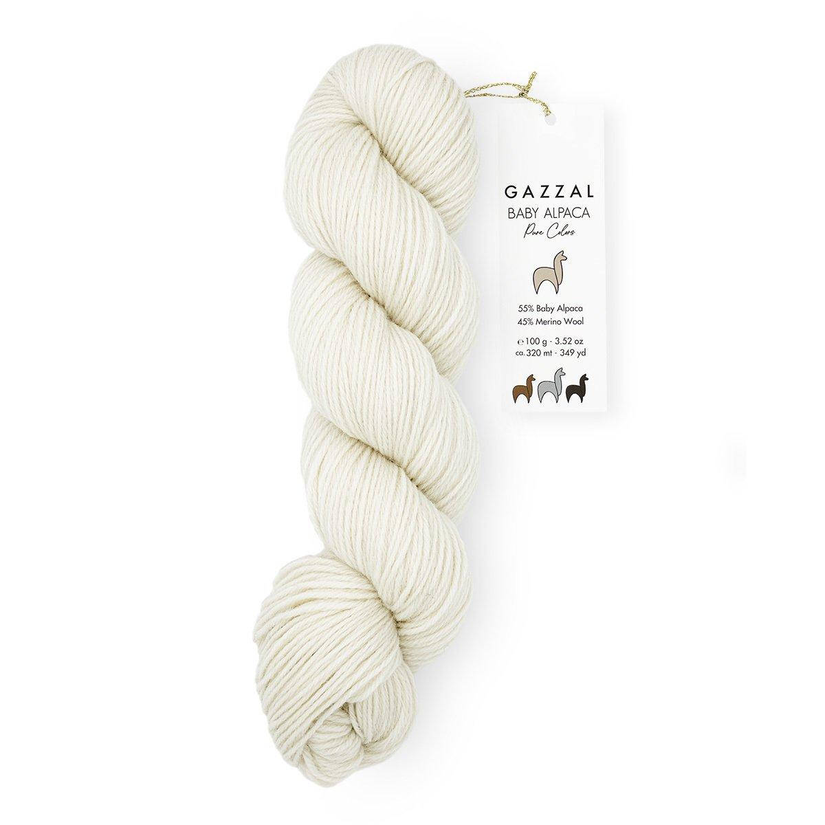 

Пряжа из альпаки с мериносом Baby Alpaca Pure color 6450 молочный