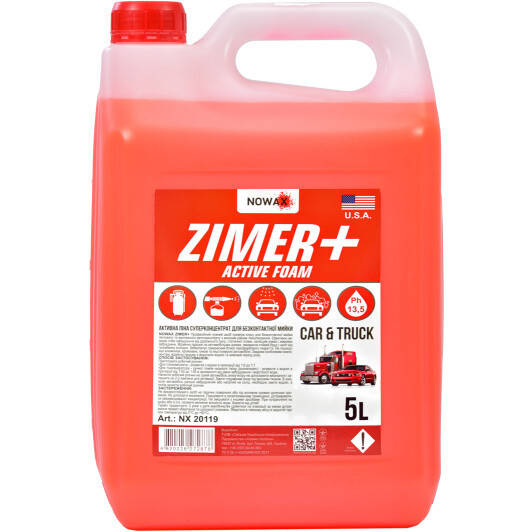 

Активная пена ZIMER+ ACTIVE FOAM 5л суперконцентрат для бесконтактной мойки NOWAX NX05130