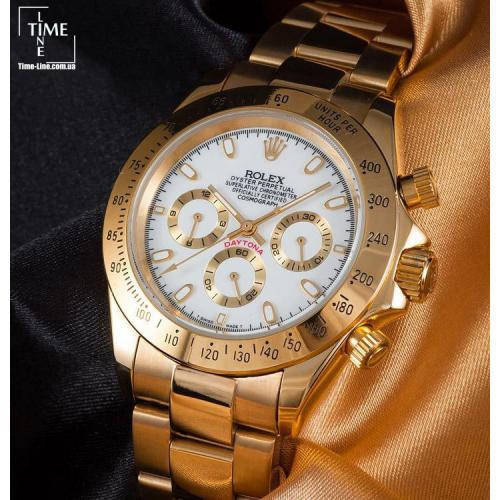 

Часы в стиле Rolex Daytona gold ( white )