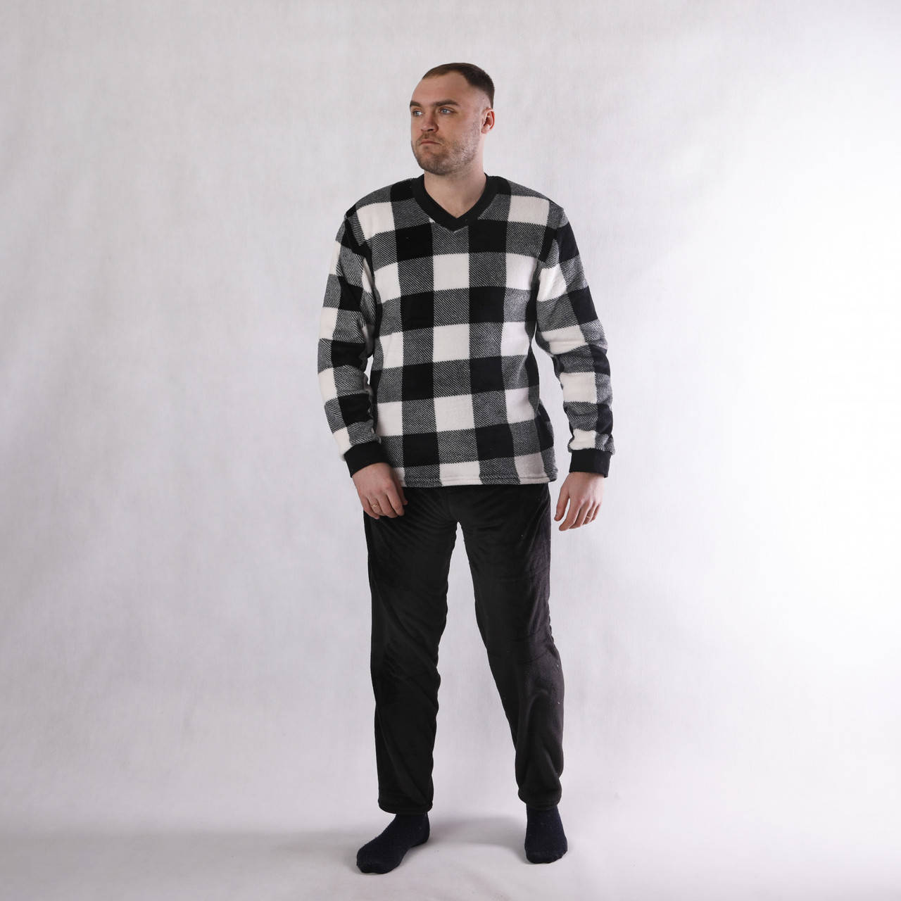 

Мужская махровая пижама Клетка 48/50