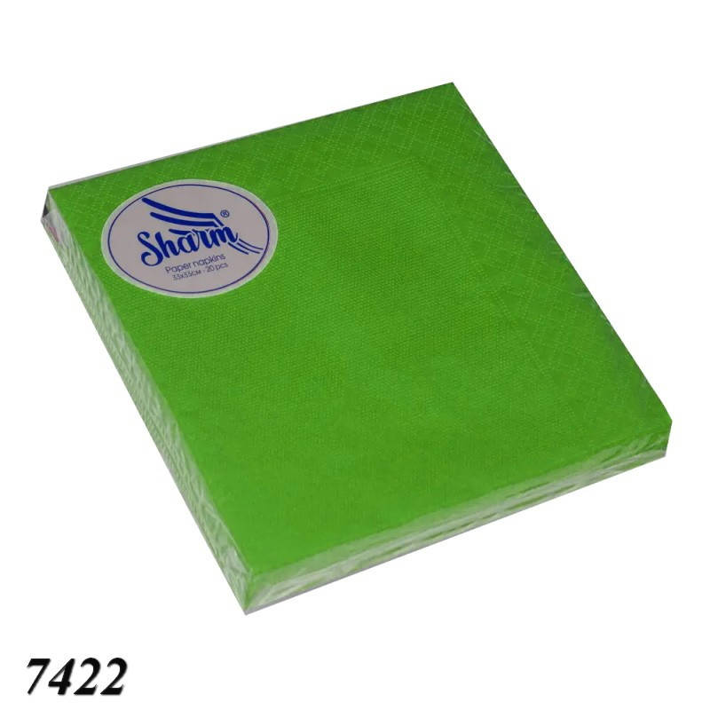 

Серветка 33*33^ 20 шт.(2ш) Sharm (1/30) зелена арт. 7422