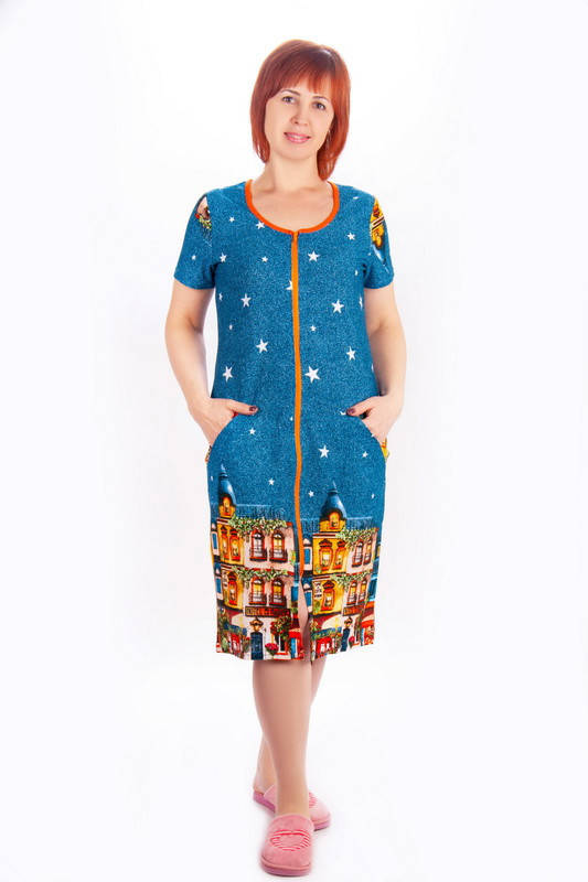 

Халат женский на молнии, Разные цвета