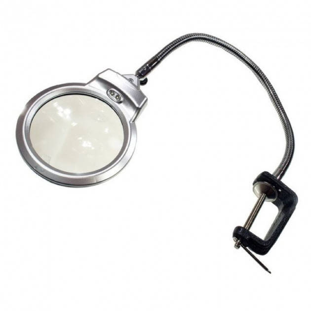 

MG15124-С лупа гибкая со струбциной, LED подсветка, 2Х Ø130мм, 5Х Ø22мм, Zhongdi