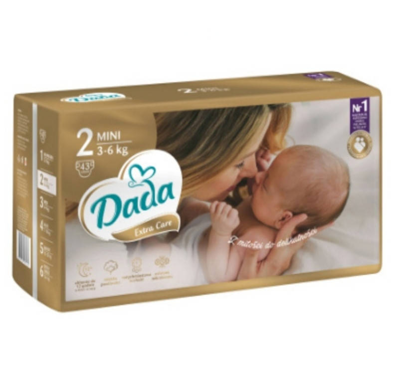 

ПОДГУЗНИКИ DADA EXTRA CARE №2 (43 шт) от 3 до 6 кг