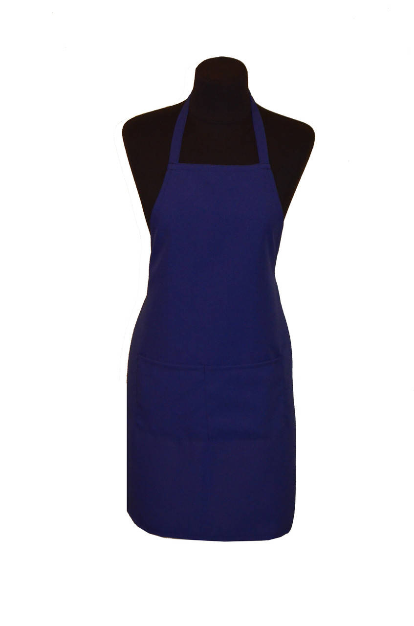 

Фартук бариста повара габардиновый с нагрудником ярко синий