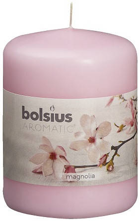 

Свеча ароматическая магнолия Bolsius 6х8 см 60/80-100, Розовый