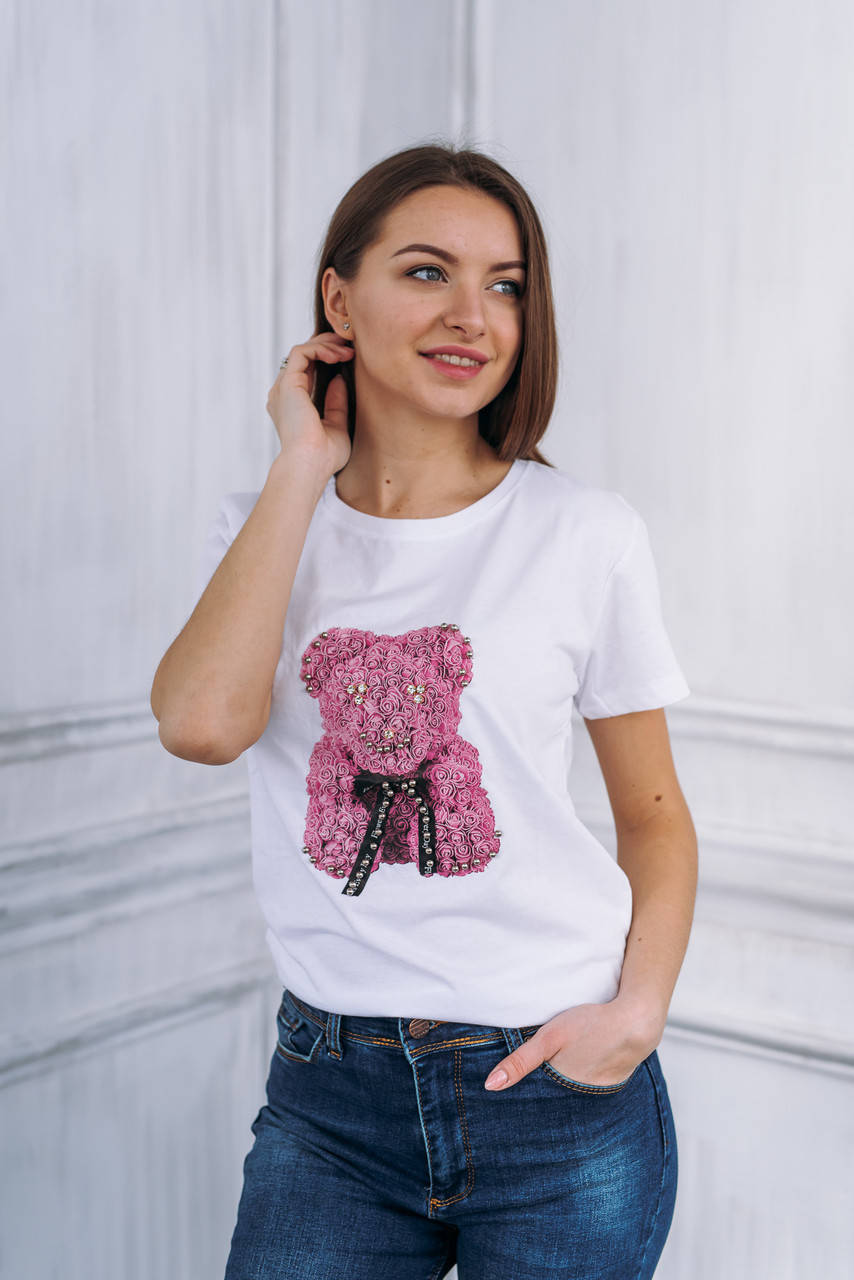 

Футболки женские с рисунком S M L Турция пайетки разные цвета