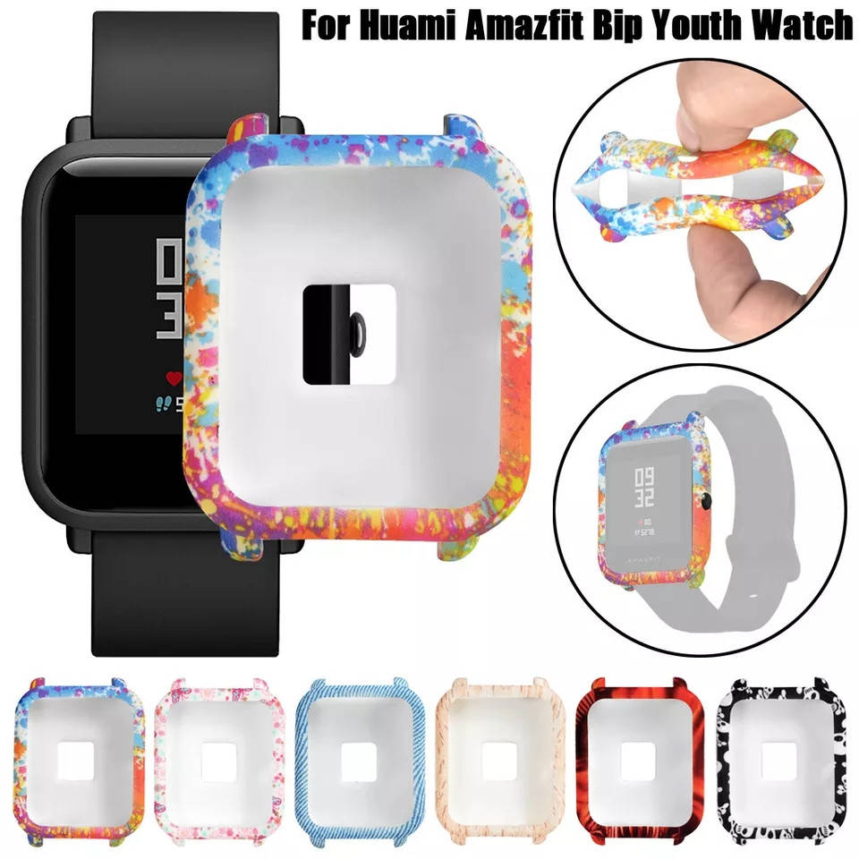 

Защитные силиконовые бампера-чехлы для Xiaomi Amazfit Bip с принтом.