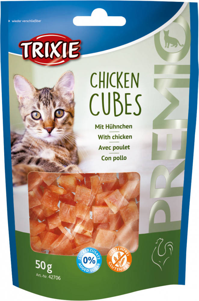 

Trixie PREMIO Chicken Cubes Лакомство для кошек куриные кубики 50 г