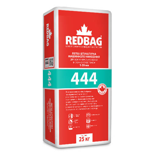 

Штукатурка машинного нанесения 444 REDBAG 25 кг (48 шт/паллета), Серый
