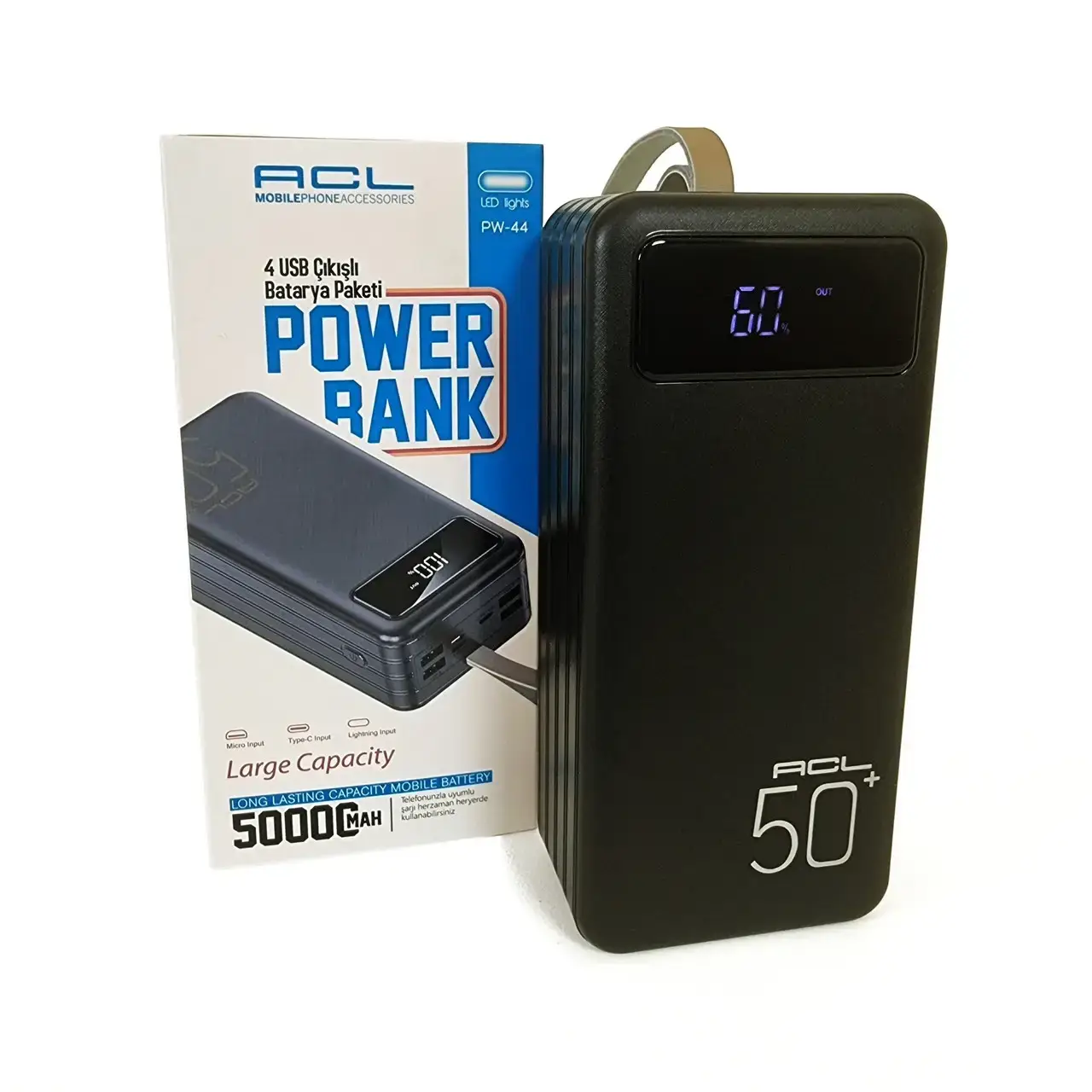 

Повербанк ACL PW-44 50000 mah с быстрой зарядкой c LED фонариком лампой powerbank повер банк павер павербанк