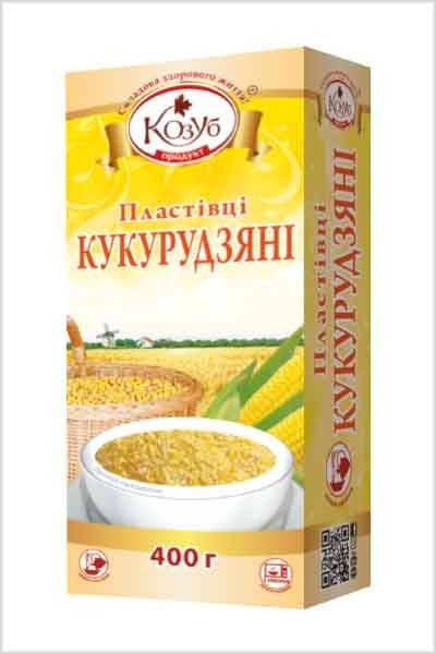 

Пластівці кукурудзяні миттєвого приготування 400 г ТМ Козуб Продукт