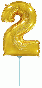 

Фольгированная мини-цифра Flexmetal 14" (36 см) 2 золото