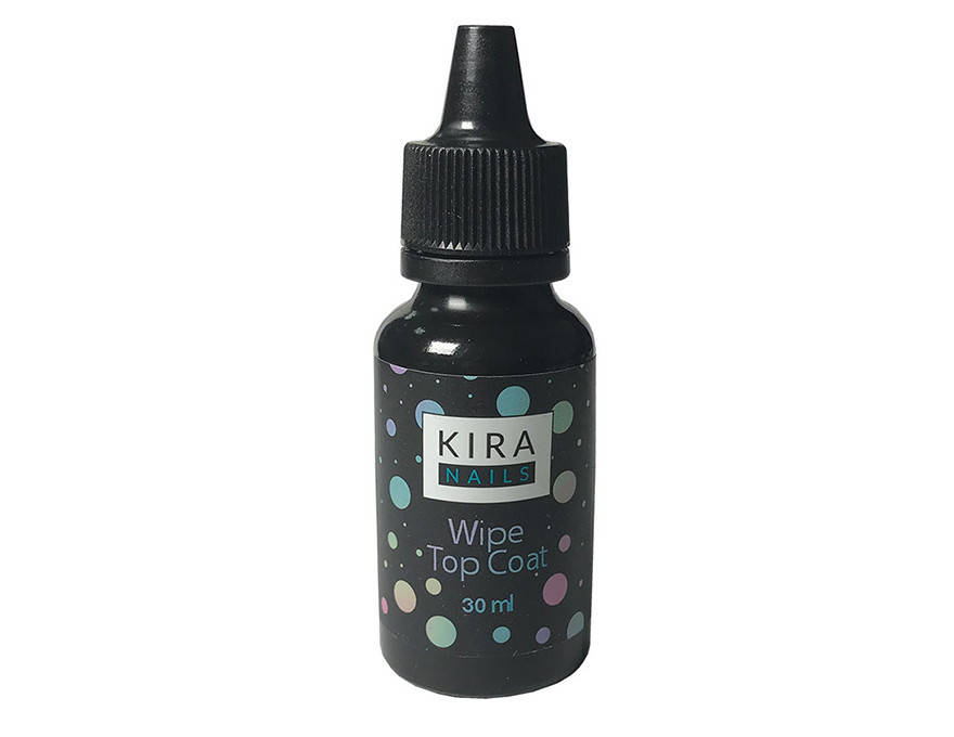 

Kira Nails Wipe Top Coat - закрепитель для гель-лака с липким слоем, 30 мл