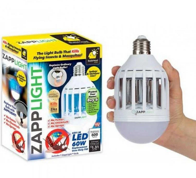 

Светодиодная лампа ловушка от комаров Zapp Light отпугиватель