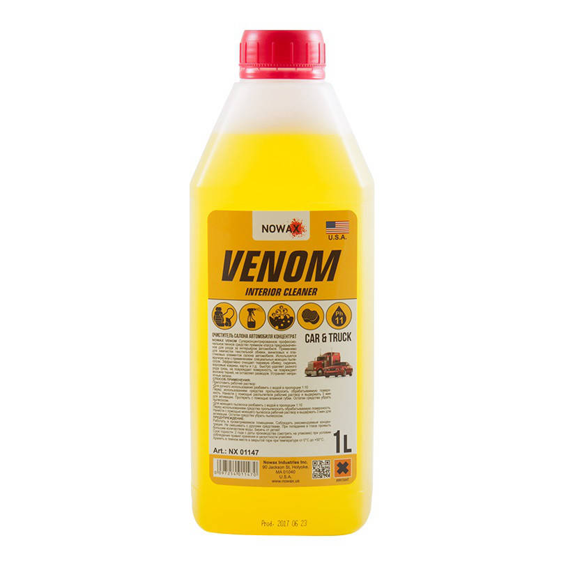 

Очиститель салона автомобиля NOWAX VENOM Interior Cleaner 1 литр (NX 01147)