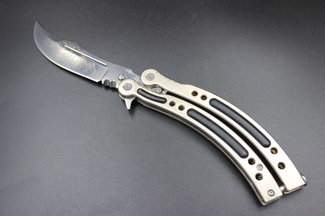 

Нож балисонг CF Flail Blade, для повседневного ношения, Серебристый