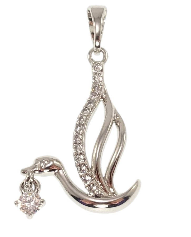 

Кулон Xuping Родий "Птица с кристаллом" для цепочки до 5мм