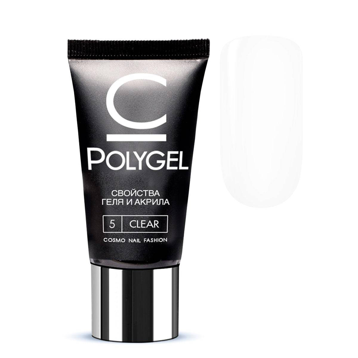 

Полигель для наращивания ногтей Cosmo Poly UV Gel №5 Clear, 30 мл, Прозрачный