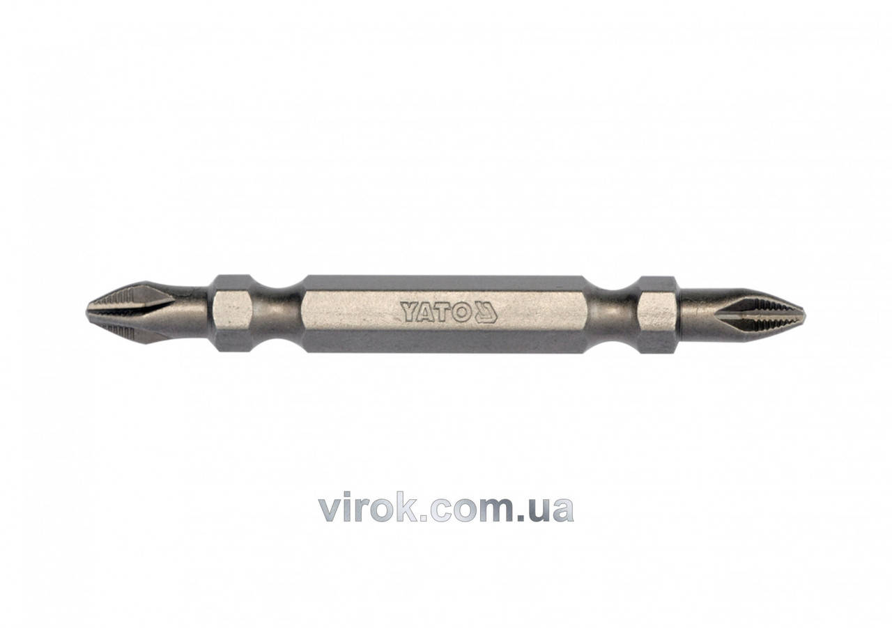 

Насадка отверточная двусторонняя YATO 1/4" крестовая PH2 x 65 мм 10 шт YT-04812