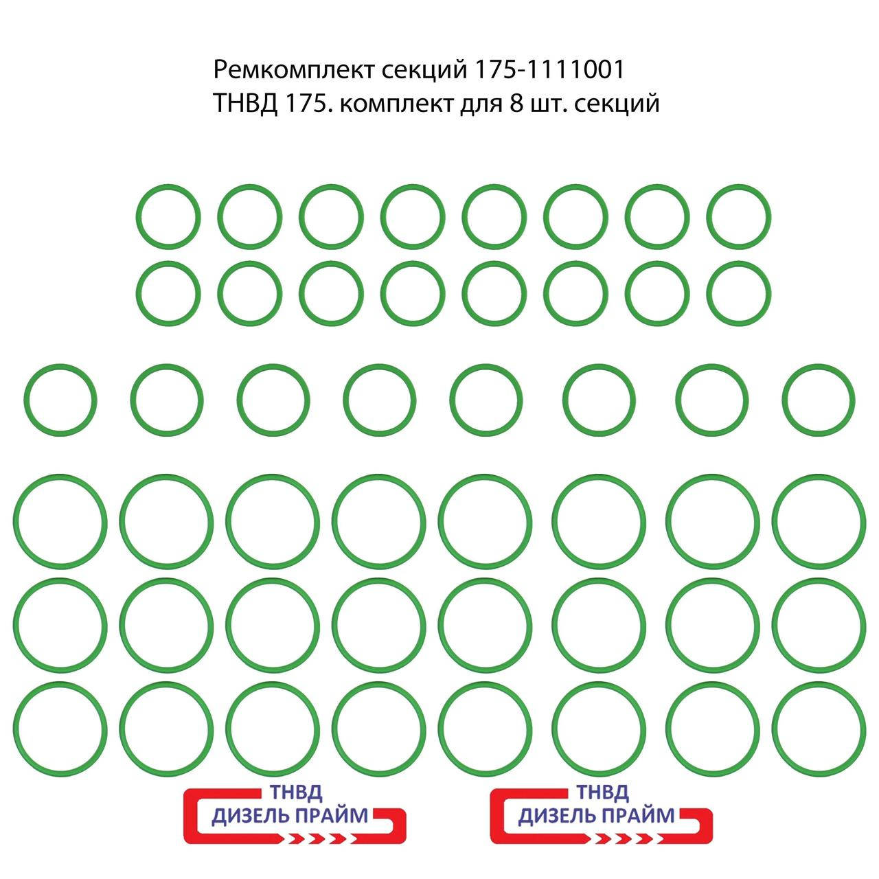 

Ремкомплект секций 175-1111001, ТНВД 175. комплект для 8 шт. секций