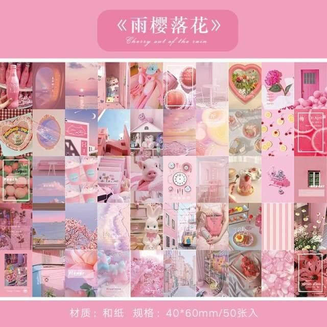 

Мини стикербук JIYU 50 наклеек 4х6 см Pink
