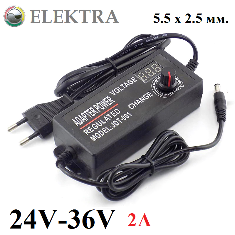 

Регулируемый блок питания AC 220V / DC 24V-36V, ток - 2А