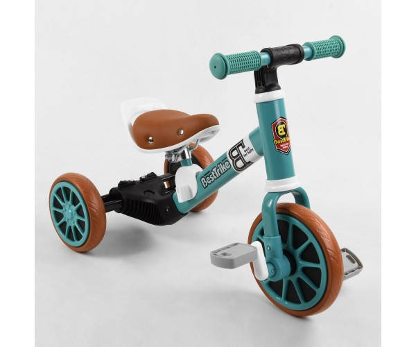 

Трехколесный велосипед-беговел, трансформер Best Trike 2 в 1, 73543 Бирюзовый