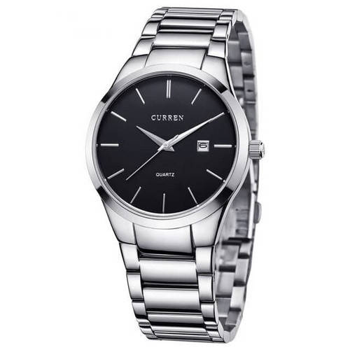 

Классические наручные часы curren мужские стальной браслет Curren 8106 Silver-Black