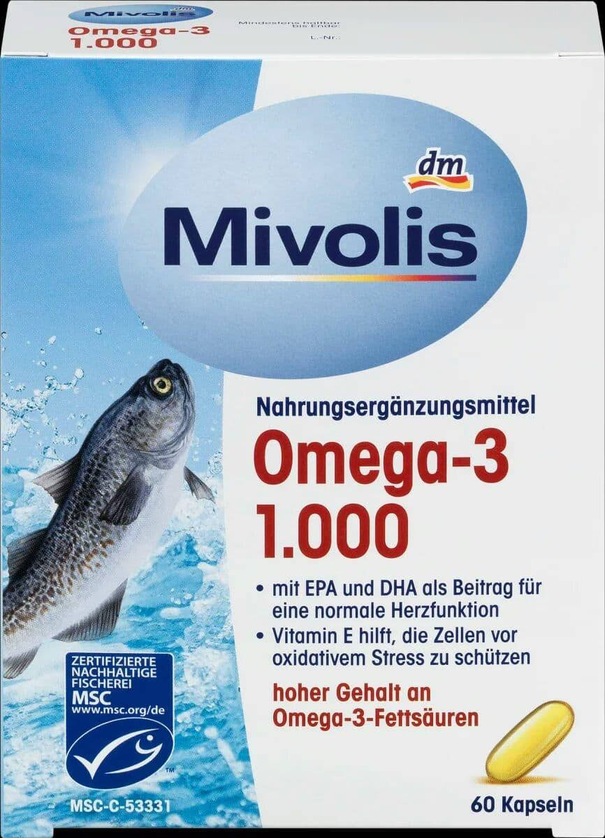 

Капсули Омега-3 1000 мг. Міволіс Mivolis Omega-3 1000 mg. Риб'ячий жир морських риб