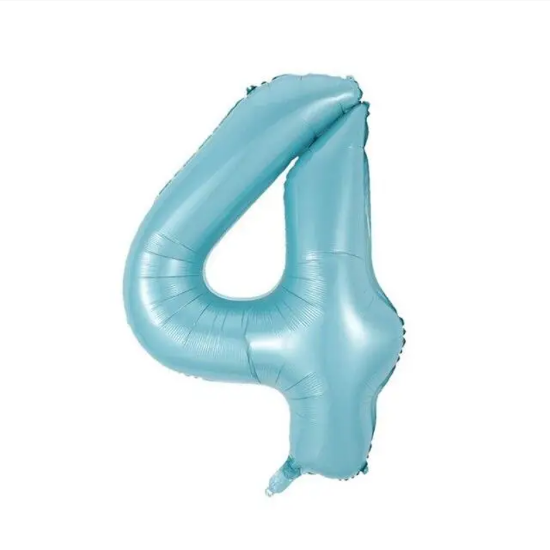 

Фольгированная цифра 4, голубая (sugar blue) 30" (76 см), Голубой